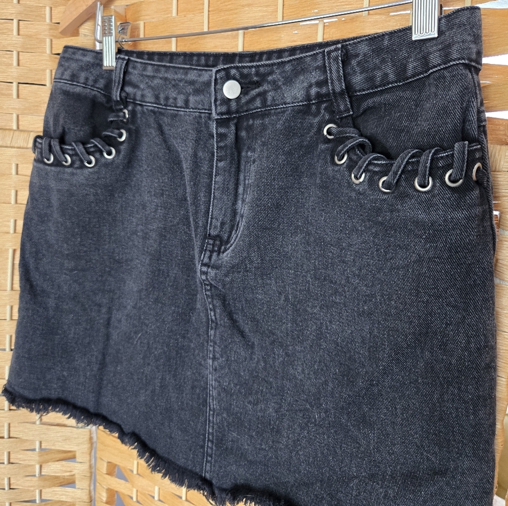Black Denim Skirt